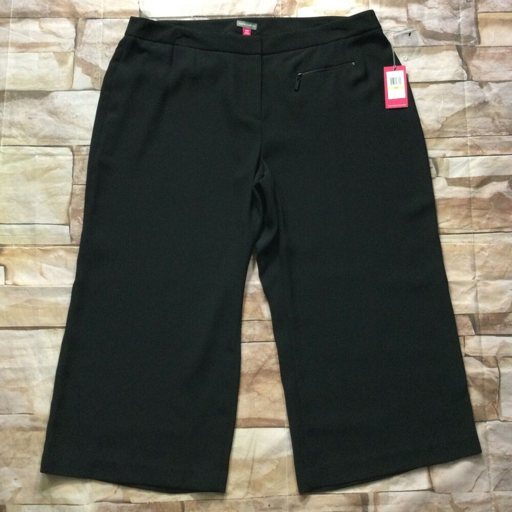 Vince Camuto Womens Pants size 16W new nwt $99 Black Wide Leg Zip Pocket Dress - Picture 6 of 11